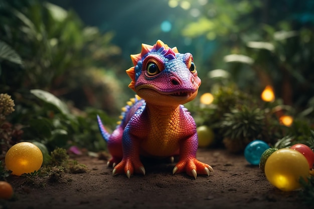 3D-Animationsstil Baby-Dinosaurier