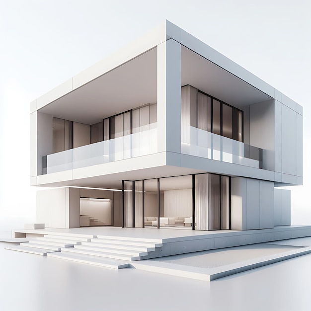 3D-Ansicht des Haus-Bullding-Modells