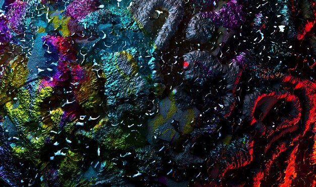 Foto 3d de arte abstracto textura de fondo 3d con parte de la superficie del asteroide del planeta grunge áspera