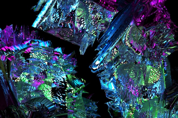 Foto 3d de arte abstracto de textura de fondo 3d surrealista con parte de grunge áspero meta dañado