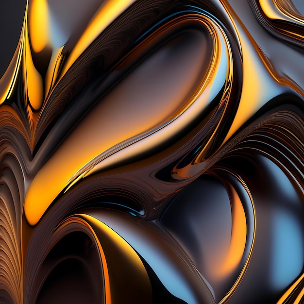 3d arte abstrata pano de fundo fundo preto brilhante cromo closeup cor contraste decoração
