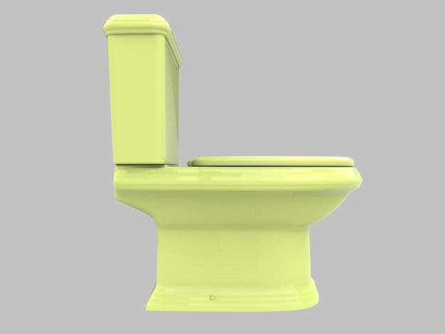 3d assento isolado amarelo armário banheiro wc ilustração de porcelana