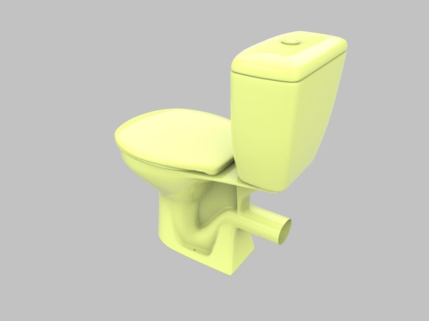 3d assento isolado amarelo armário banheiro wc ilustração de porcelana