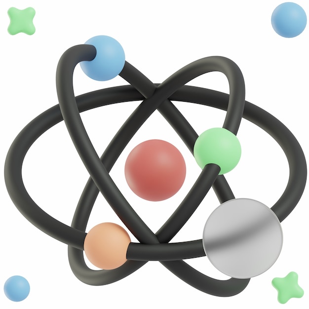 Foto 3d-atom-illustration