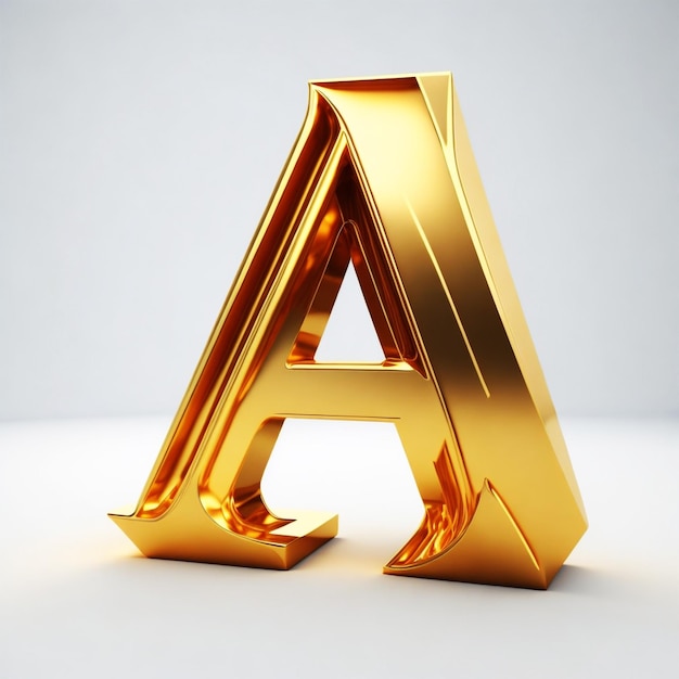 3D-Aufzeichnung des goldenen Buchstaben a