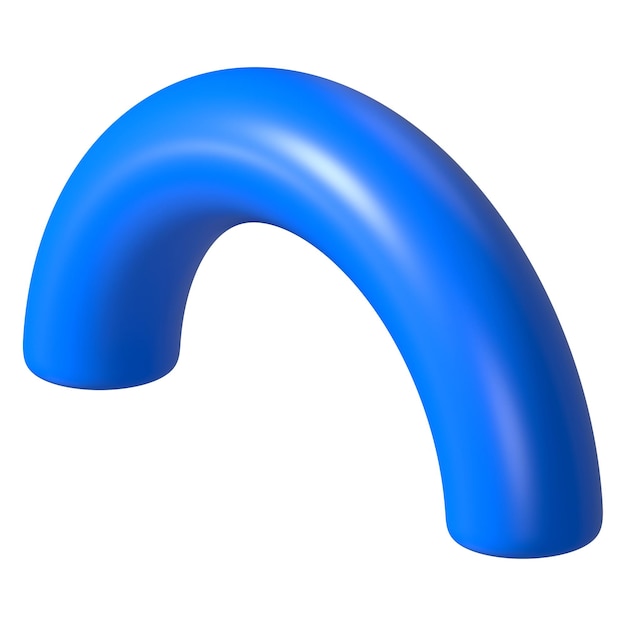 3D azul mitad de toroide clip art fondo transparente
