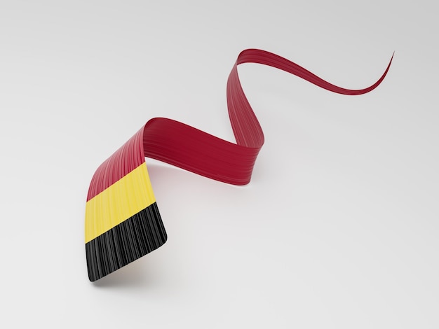 3d Bandeira da Bélgica 3d Ondulado Brilhante Fita da Bélgica Isolada no Fundo Branco Ilustração 3d