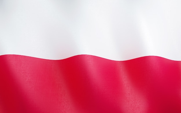 3D bandeira da Polônia.