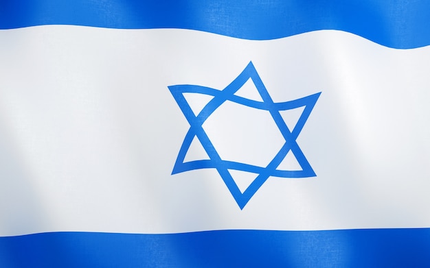 Foto 3d bandeira de israel.