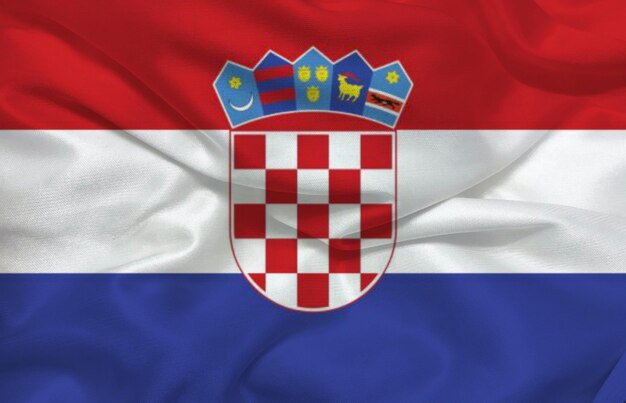 Foto 3d bandera de fondo de croacia