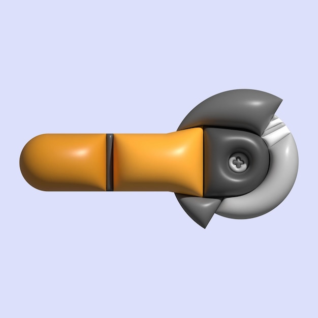 3D-Bauwerkzeug-Asset mit hellem Hintergrund