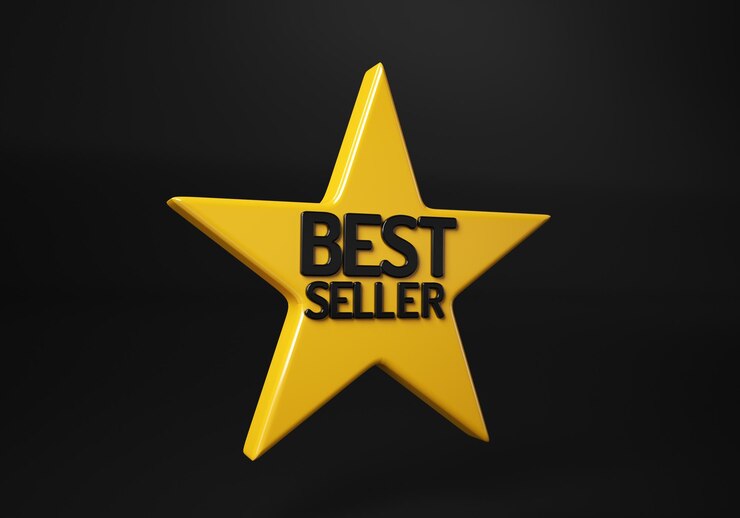 Foto 3d best seller badge logo design palavra best seller award símbolo emblema ícone etiqueta ou adesivo