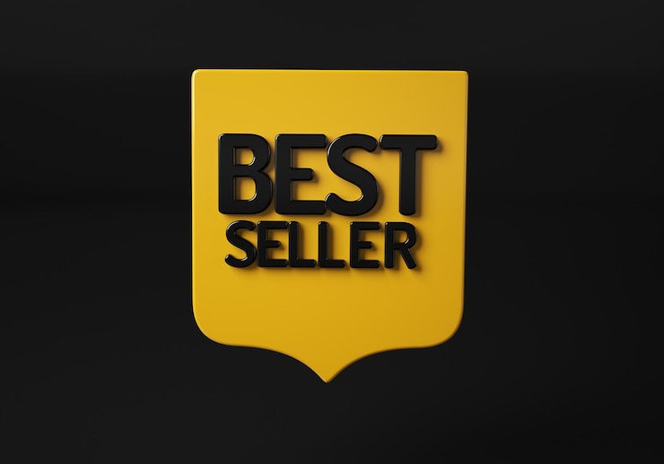 Foto 3d best seller badge logo design palavra best seller award símbolo emblema ícone etiqueta ou adesivo
