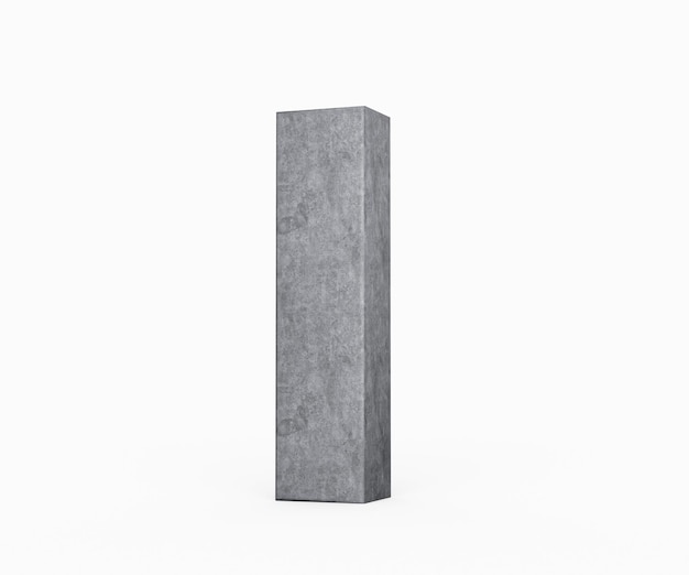 3d, Beton, Großbuchstabe, I, Alphabet, I, Gemacht, Von, Grau, Beton, Stein, Weiß, Hintergrund, 3d, Illustration