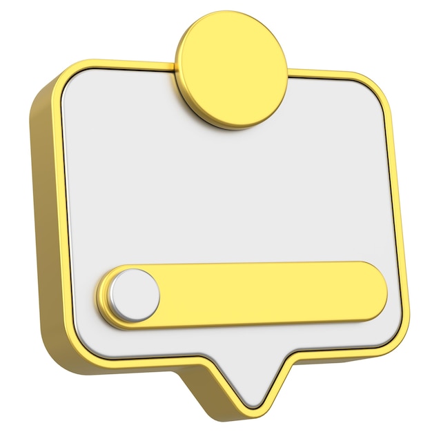 3D-Bild des Dialogfeldes Benachrichtigungsfeld