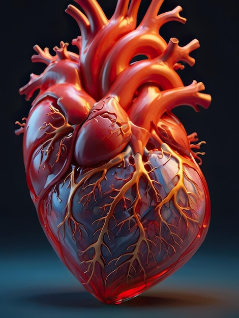 3D-Bild eines ultra-detaillierten menschlichen Herzens