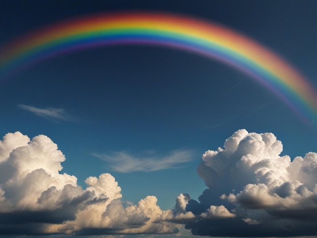 3D-Bild von einem Regenbogen im Himmel Gradient-Hintergrund