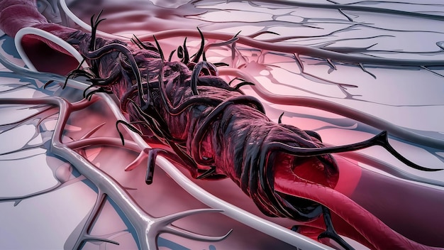 3D-Bildung einer tiefen Venentrombose oder einer Blutgerinnselembolie