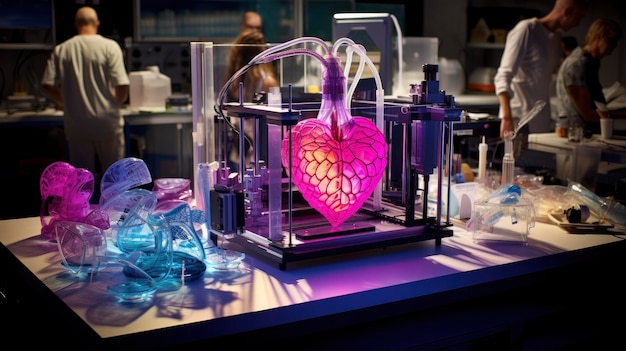 3D bioprinting tecnologia avançada engenharia de tecidos inovadora fabricação de órgãos medicina futurista criada com tecnologia de IA generativa