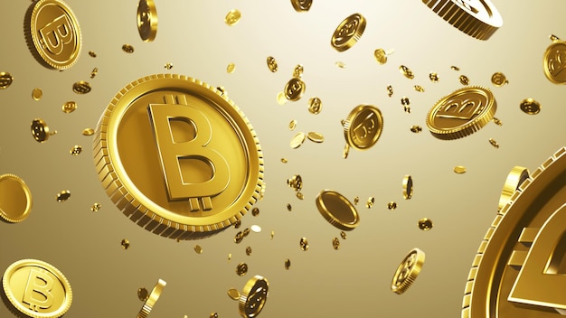 3D Bitcoin Golden Profit Gain Profit Investition