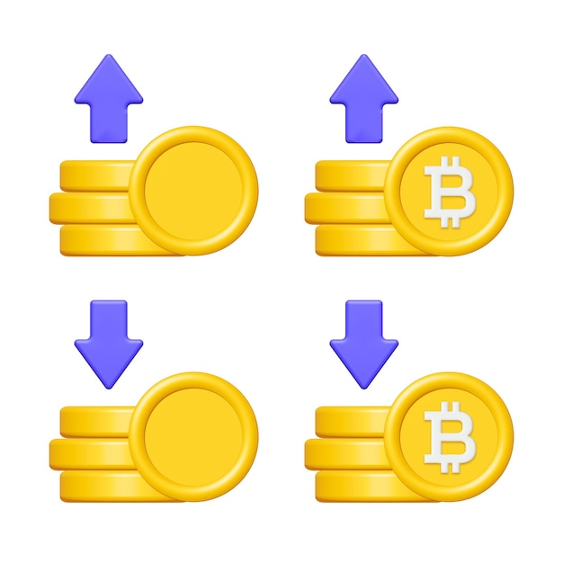 3d bitcoin wachsender pfeil geschäfte und finanzen sparen investierungskonzept