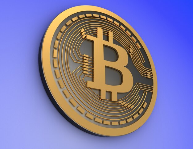 3d bitcoins concept.3d ilustração renderizada