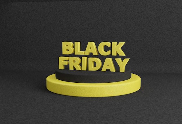 3D Black Friday-Konzept mit Luftballons