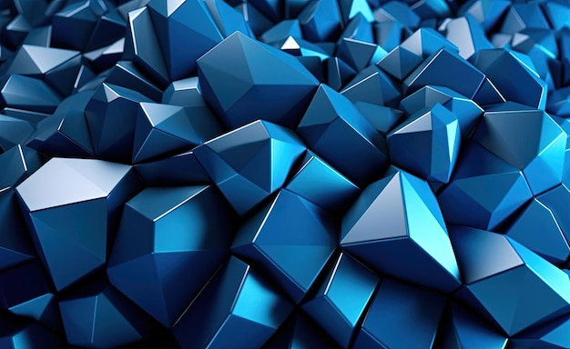 3D-blaue geometrische Formen auf dem Hintergrund