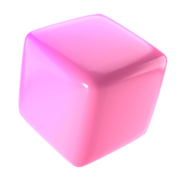 3d bloque objeto metal cubo abstracto forma geométrica Realista brillante rosa y lila degradado lujo plantilla decorativo diseño ilustración Minimalista elemento brillante maqueta aislado transparente png