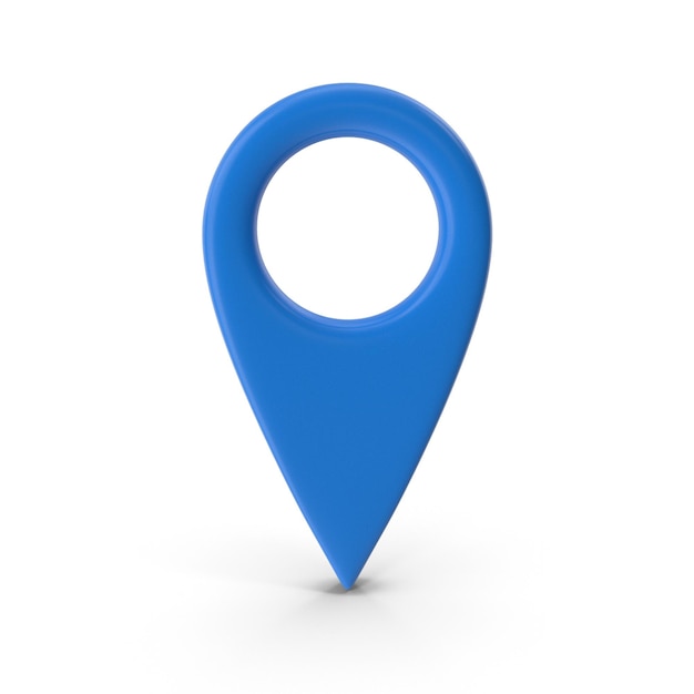 3D Blue Map Pointer Ubicación Ícono del mapa Textura azul Pin de ubicación azul o navegación Ubicación web