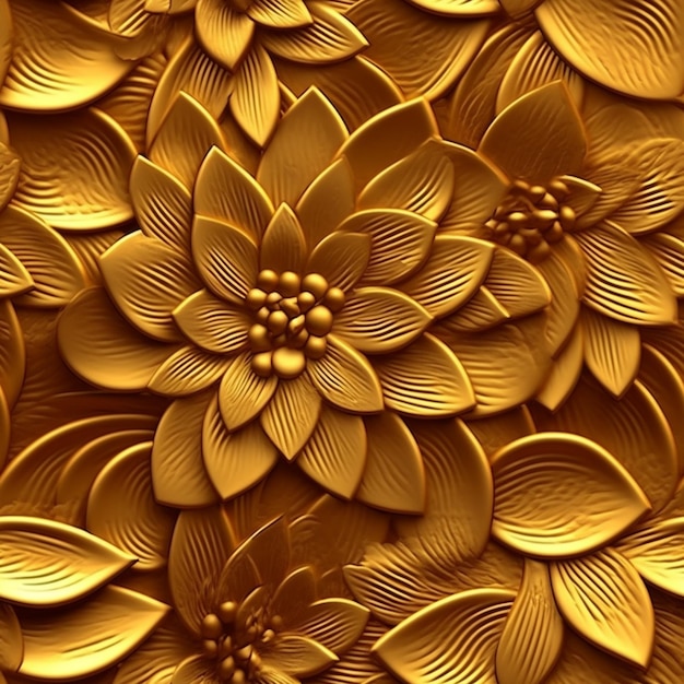 3D-Blütentextur Goldfarbe