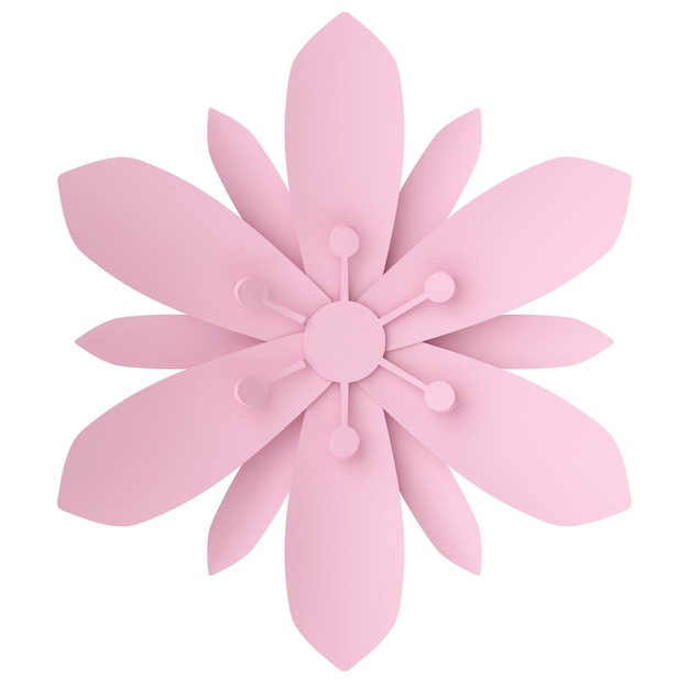 3D-Blumen Papierblume 3D-Illustration