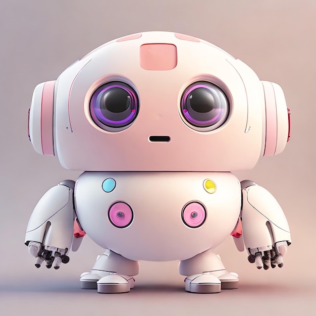 3d bonito personagem robô generativo ai