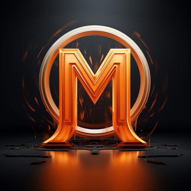 Foto 3d buchstabe m logo