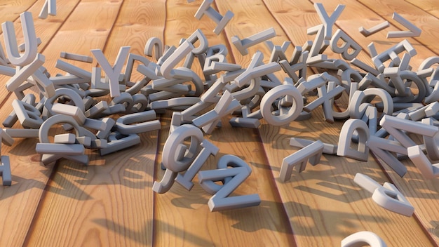 3D-Buchstaben fallen