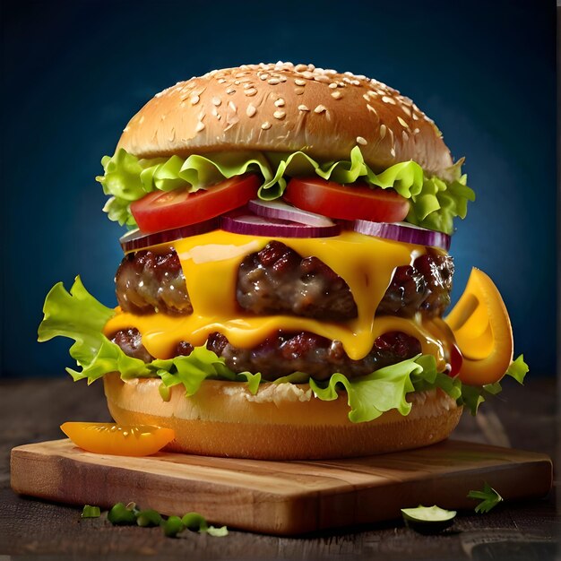 Foto 3d-burger im studio