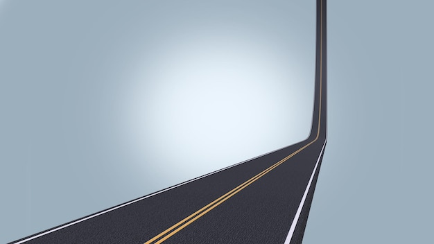 3D carretera y cielo 3D flotante carretera y tierra manipulación de imágenes diseño cielo soleado autopista concepto velocidad