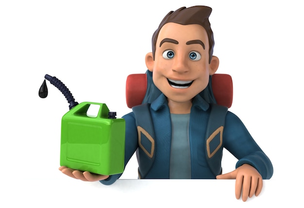 3D Cartoon Backpacker Mann Charakter