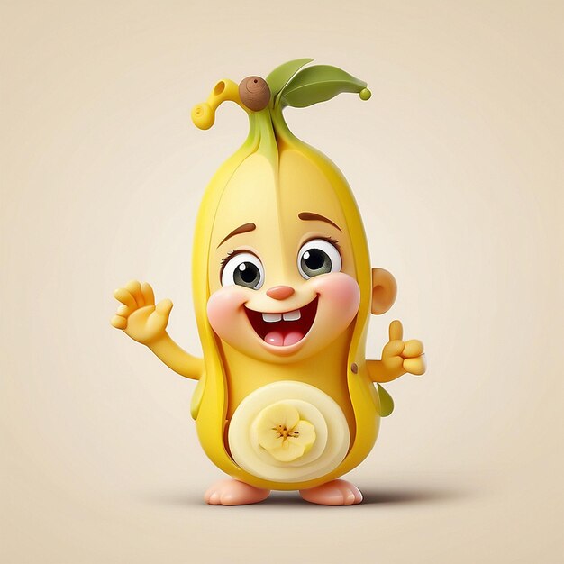 3D-Cartoon-Bananenfigur