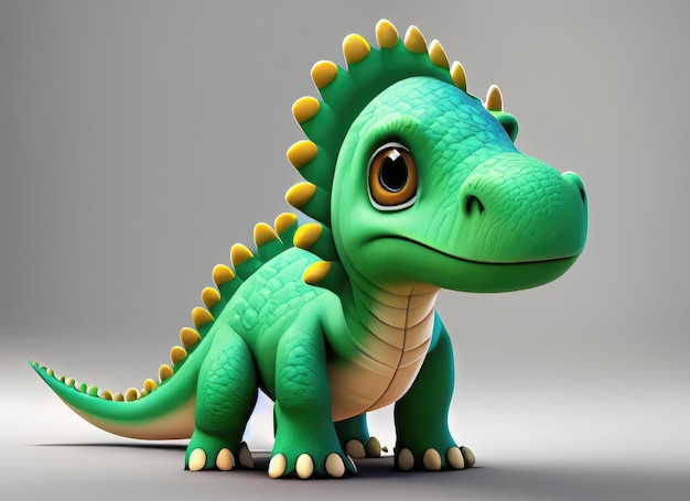 3D cartoon bonito personagem de dinossauros AI gerado