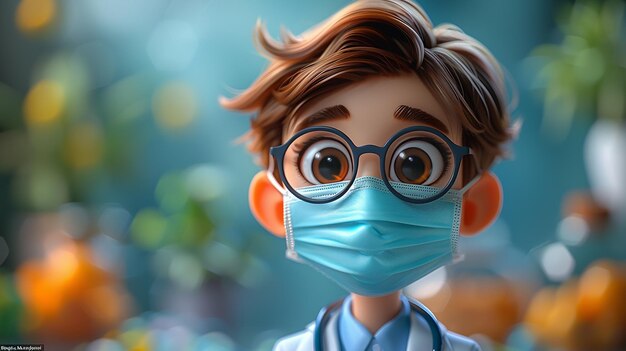 3D-Cartoon-Doktor-Figur