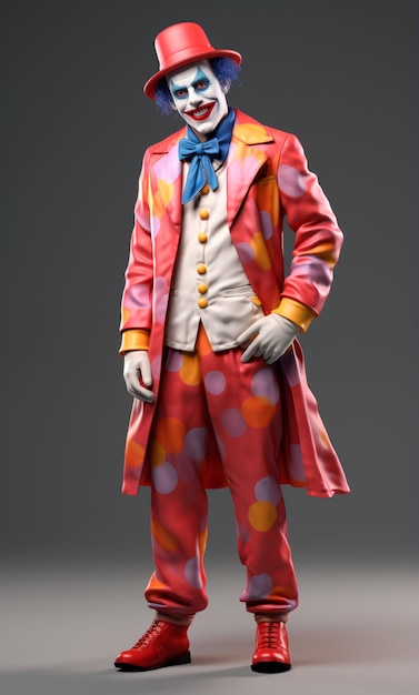 Foto 3d-cartoon-figur eines clowns