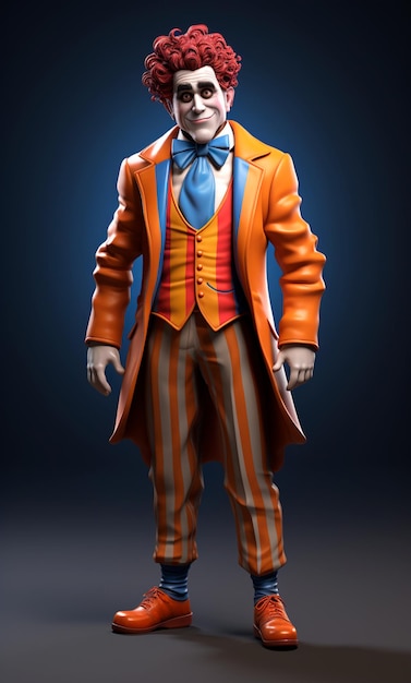 3D-Cartoon-Figur eines Clowns
