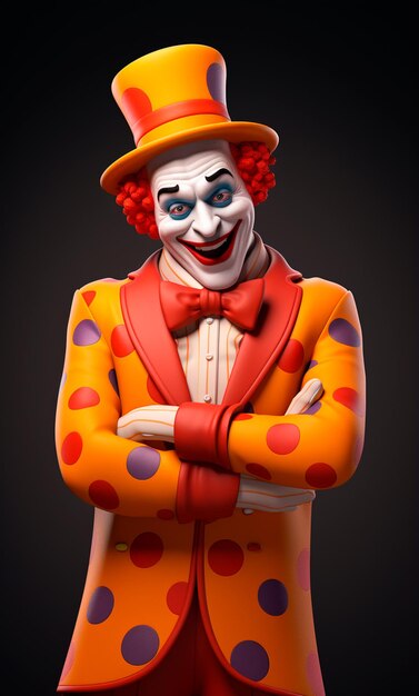 Foto 3d-cartoon-figur eines clowns