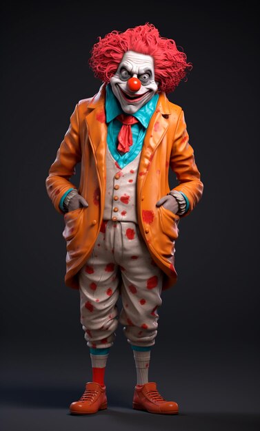 3D-Cartoon-Figur eines Clowns