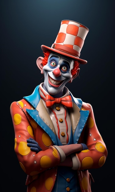 3D-Cartoon-Figur eines Clowns