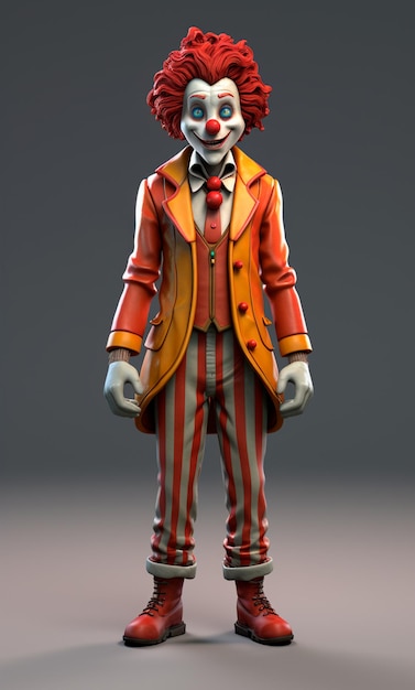 3D-Cartoon-Figur eines Clowns