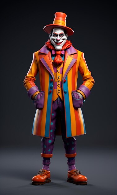 3D-Cartoon-Figur eines Clowns