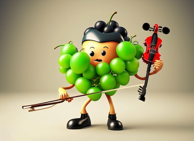 3D-Cartoon-Figur von Früchten