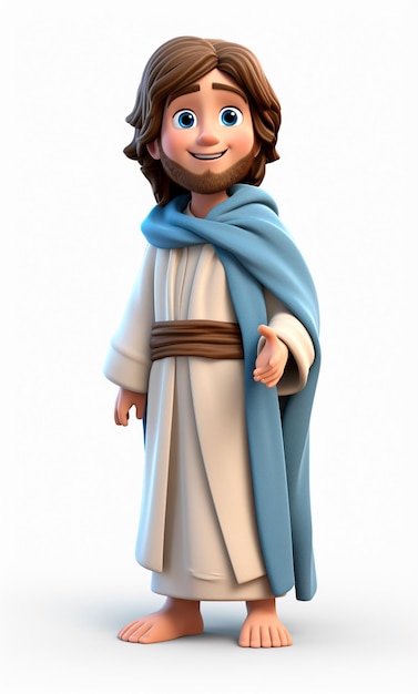 Foto 3d-cartoon-figur von jesus christus